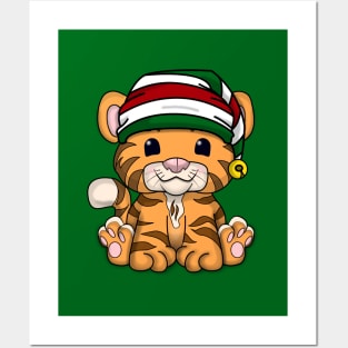 Christmas Tiger Posters and Art